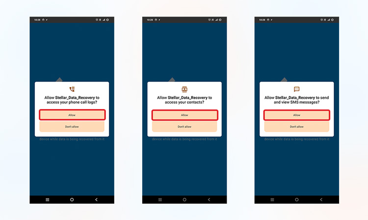  Allow the required permission to start with the scanning process.